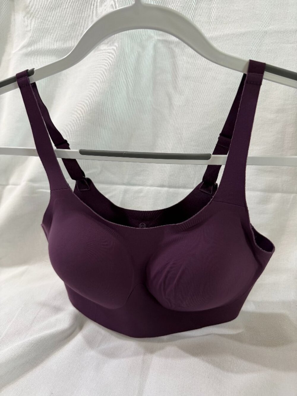 Wireless Structured Scoop bra in plum by Evelyn & Bobbie